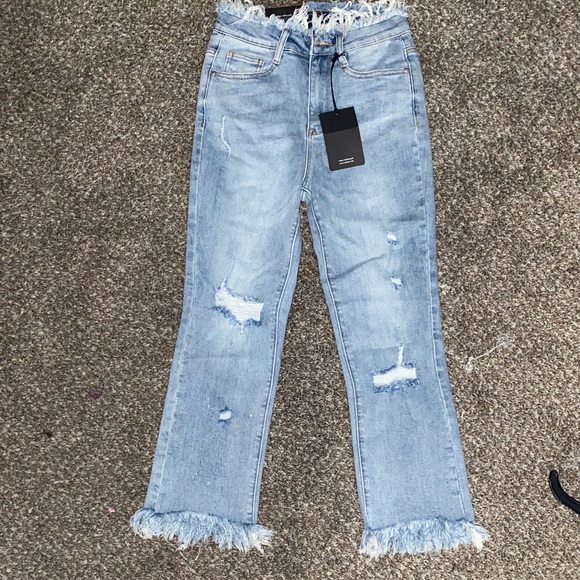 Risen Jeans Denim - Risen
Frayed Hem Light Blue Jeans